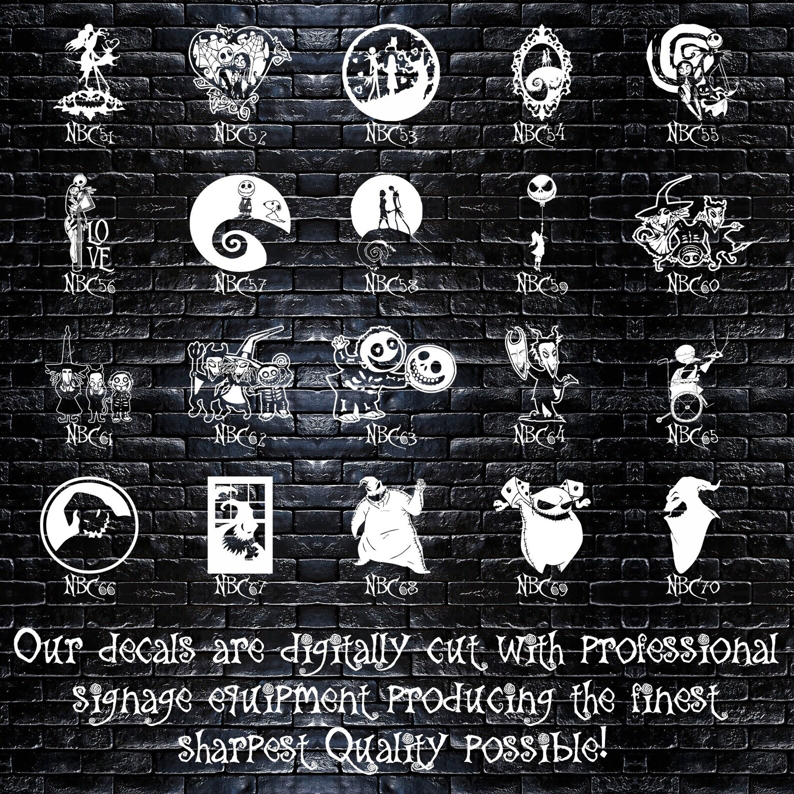 Nightmare Before Christmas Vinyl Decals 2 Pack Free Etsy