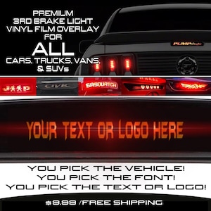 3rd Brake Light Vinyl Film Overlay - Custom-Cut for ANY Vehicle! - Free Shipping!
