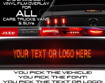 3rd Brake Light Vinyl Film Overlay - Custom-Cut for ANY Vehicle! - Free Shipping!