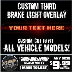 3rd Brake Light Cover - 3rd Brake Light Vinyl Film Overlay - Custom-Cut for ANY Vehicle! - Free Shipping!