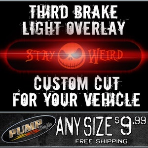 Nightmare Before Christmas Brake Light Overlay / Jack Skellington - Custom Sized for YOUR Vehicle! - Free Shipping!