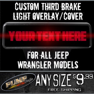 Aangepaste 3e remlichtoverlay voor alle Jeep Wrangler-modellen! - Geen verzendkosten! Jeep Wrangler derde remlichtafdekking