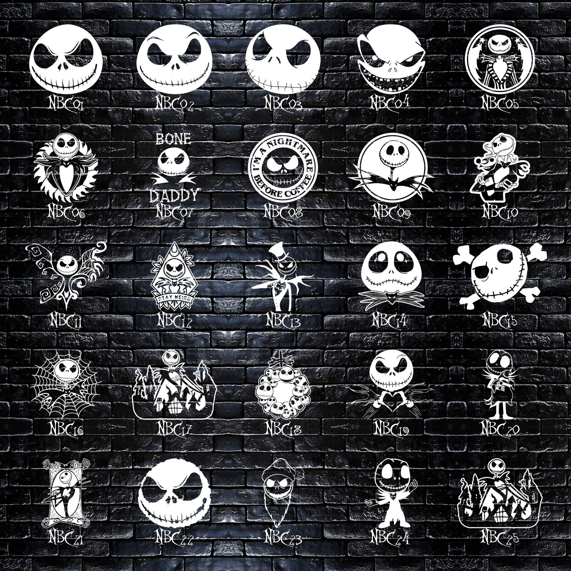 Nightmare Before Christmas Vinyl Decals 2 Pack Free Etsy