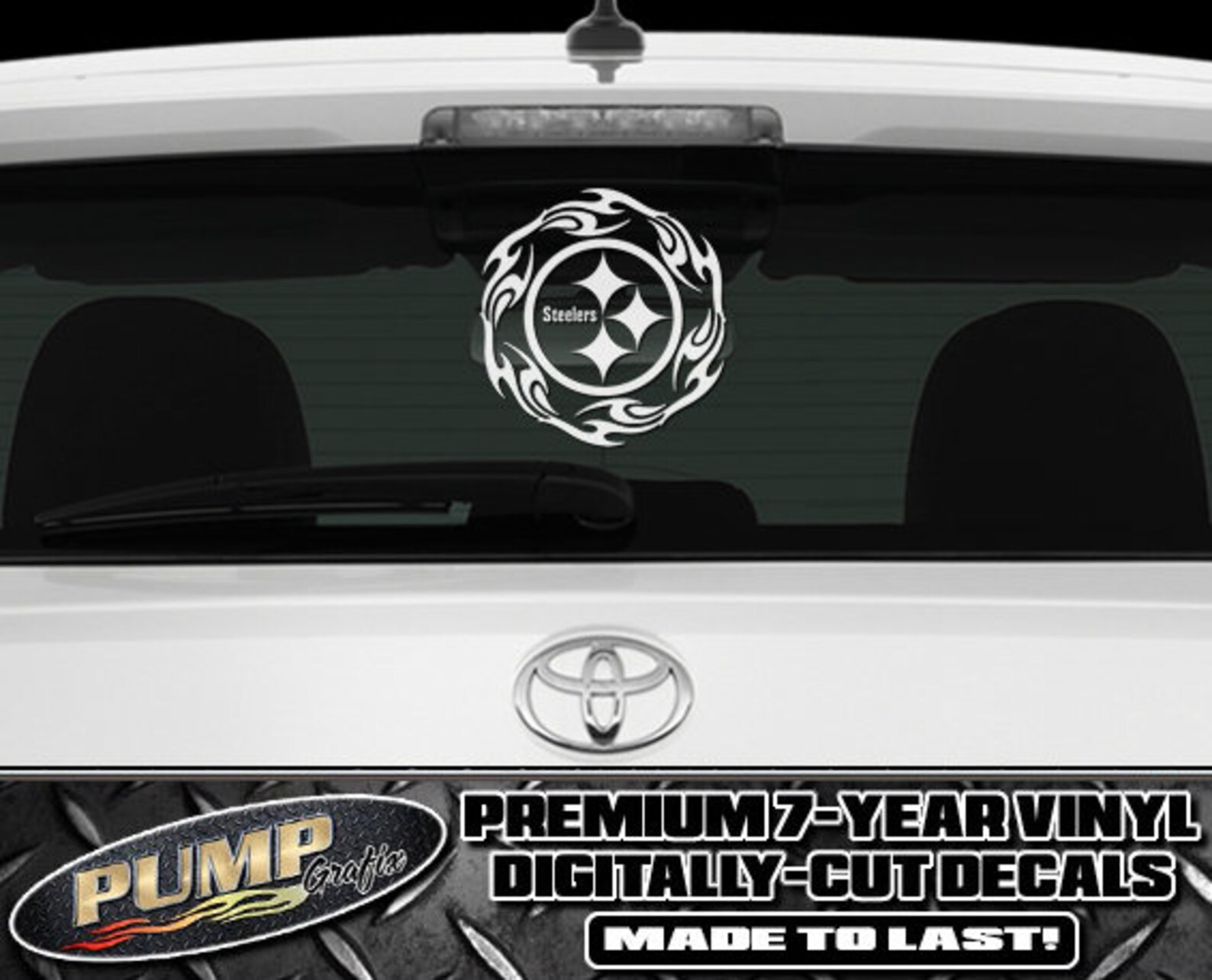 Pittsburgh Steelers Vinyl Auto Decals 3Pack Free Shipping Etsy