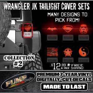 Jeu de 2 revêtements protecteurs pour feux stop adaptés à tous les modèles Jeep Wrangler JK ! -Collection n°2 - Livraison gratuite !