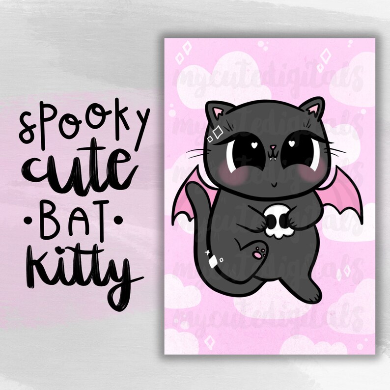 Bat Kitty Electronic Dashboard, Spooky Lovable Kitty Printable, Hand-Drawn Electronic graphic about Kitty Printable referred to as Bat Kitty Electronic Dashboard, Spooky Lovable Kitty Printable, Hand-Drawn Electronic