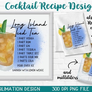 Cocktail Recipes Printable Bundle Watercolor Cocktails Illustrations Cocktail Sublimation Cocktail Recipe on Paint Splatter Backgroun image 5