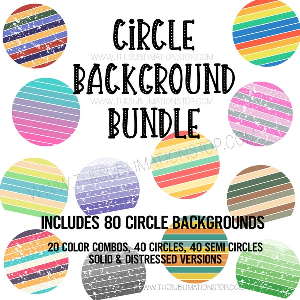 Circle Backsplash Bundle - Sublimation Design - Png Transparent - Element Collection - Commercial Use On Completed Products