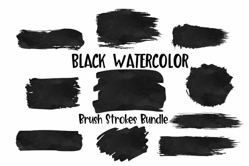 Download Paint Brush Strokes Watercolor Glitter Bundle Sublimation ...