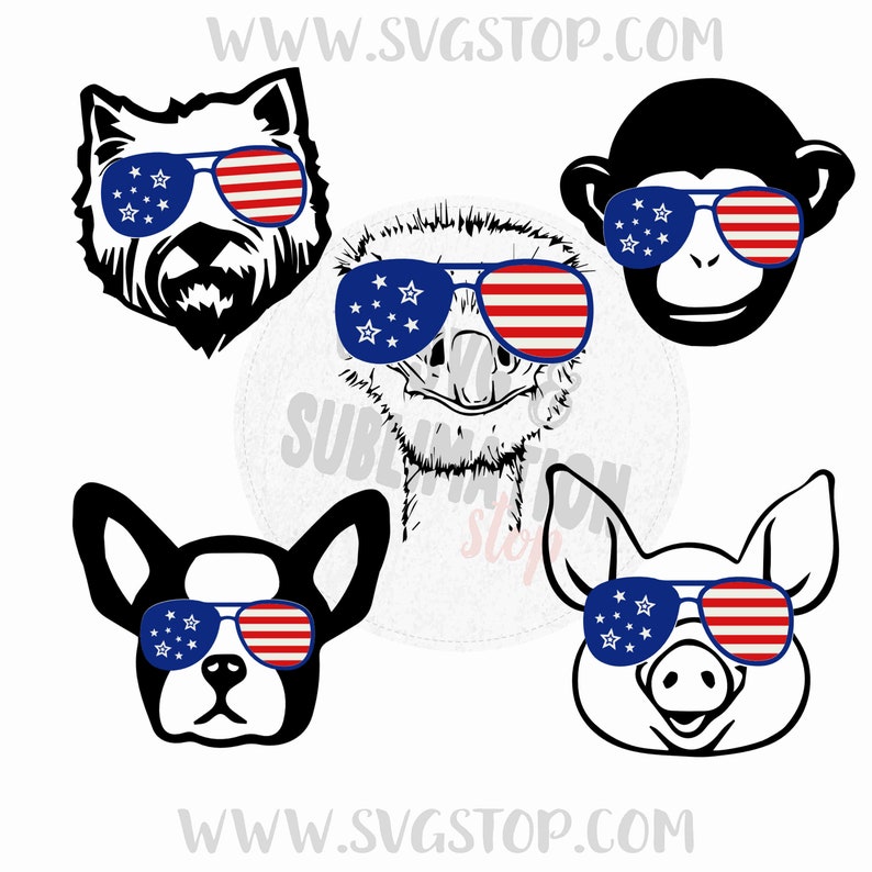 Download American Flag Animals Bundle July 4th Sublimation Design ...