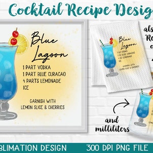 Cocktail Recipes Printable Bundle Watercolor Cocktails Illustrations Cocktail Sublimation Cocktail Recipe on Paint Splatter Backgroun image 9