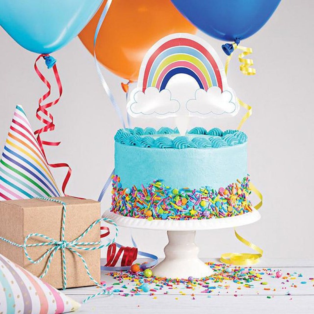 Self-inflating Rainbow Balloon Cake Topper – Party Decoration - Etsy