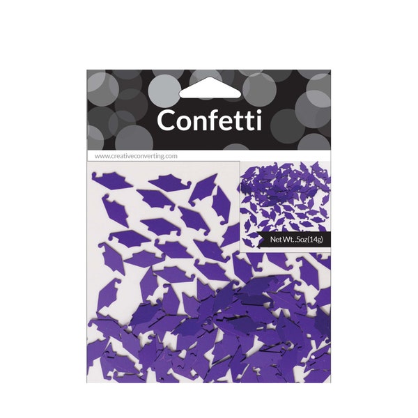 Purple Mortarboard Graduation Confetti, Graduation Party Decorations, Graduation Cap Table Confetti Decor, Party Supplies Class of 2023