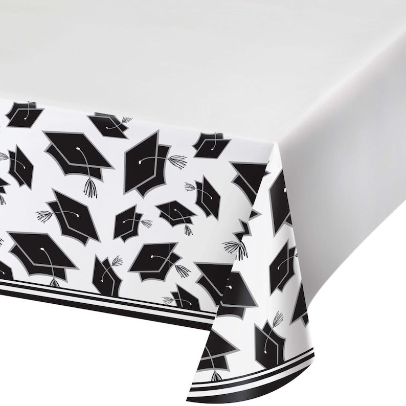 IPartycool Graduation Table Cover – Crisp White For Your Celebration Table