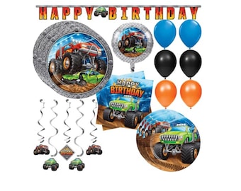 Monster Truck Birthday Party Supplies - Serves 24, Decorations & Tableware
