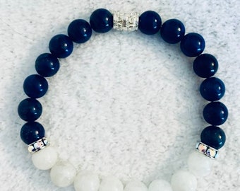 Lapis Lazuli & Rainbow Moonstone Bracelet