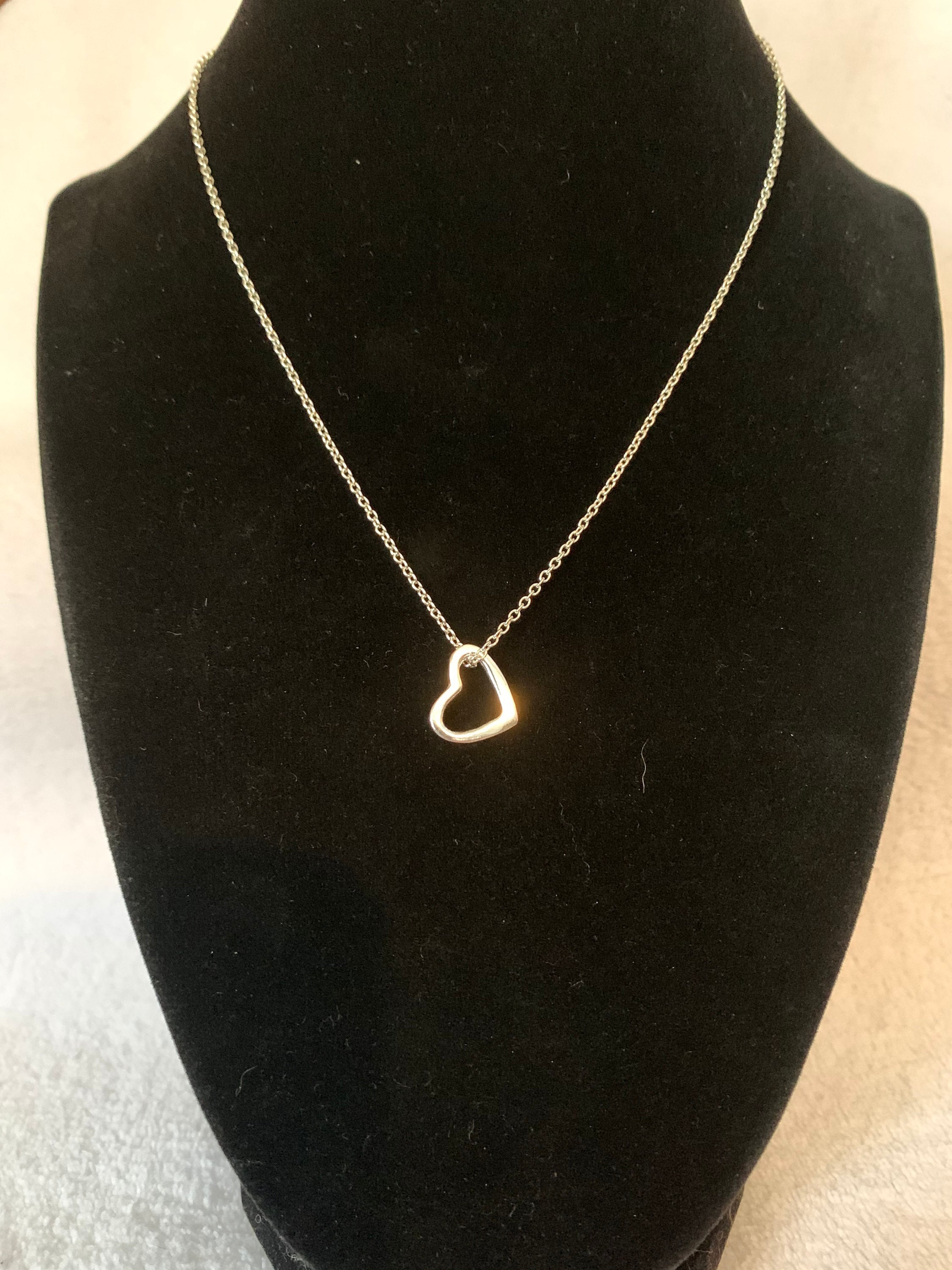 Sterling Silver Heart Necklace - Etsy