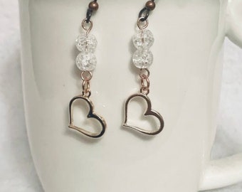 Rose Gold Heart Earrings