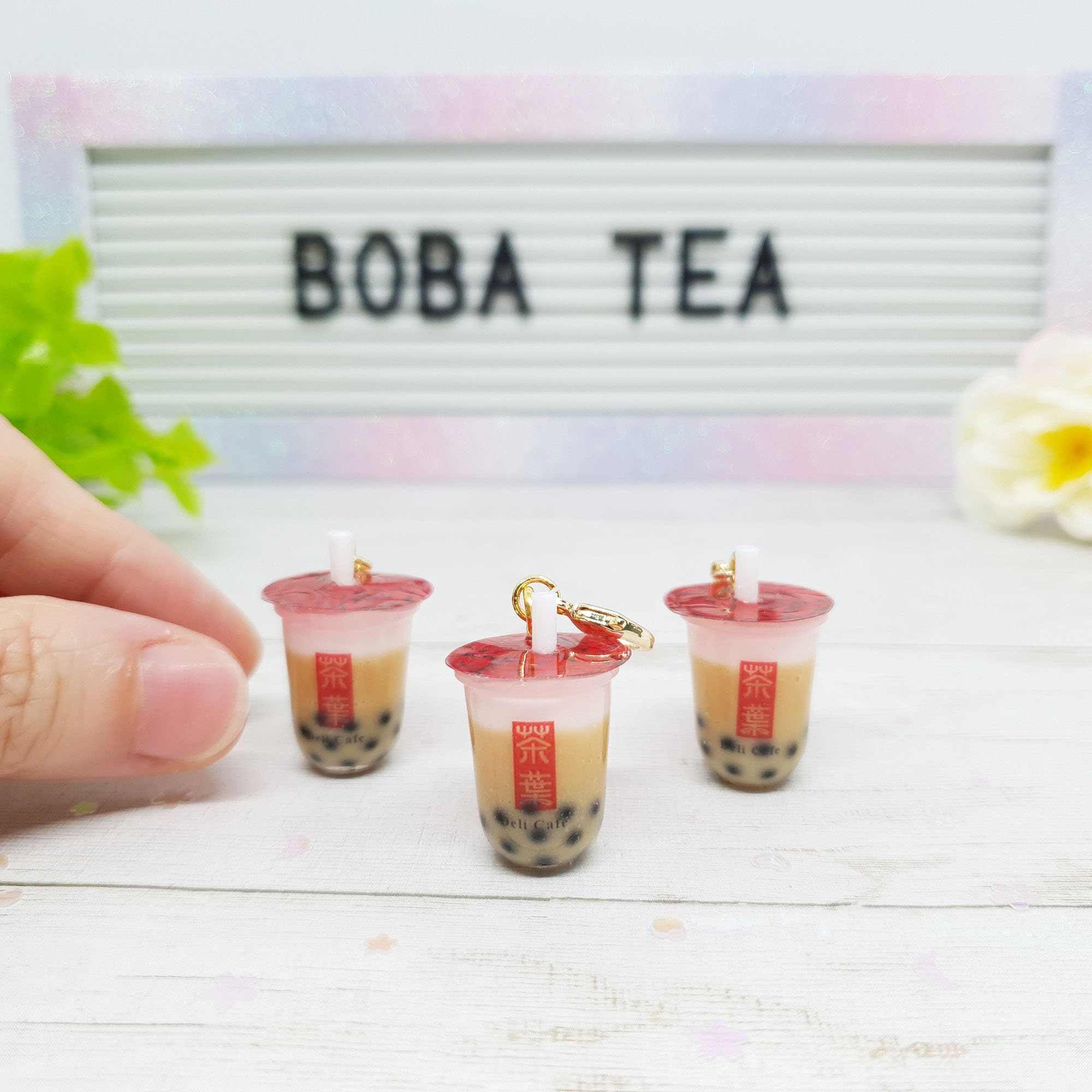 Boba Milk Tea Charm with Milk Foam Bubble Tea Charm Boba Tea Etsy