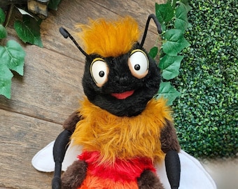 Rainbow Bee, Hand Rod Full-Body puppet // Rainbow Bee Hand and rod puppet.