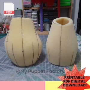 2 Puppet body FOAM Patterns / Two variations of puppet bodies / FOAM pattern only **PDF file Download**