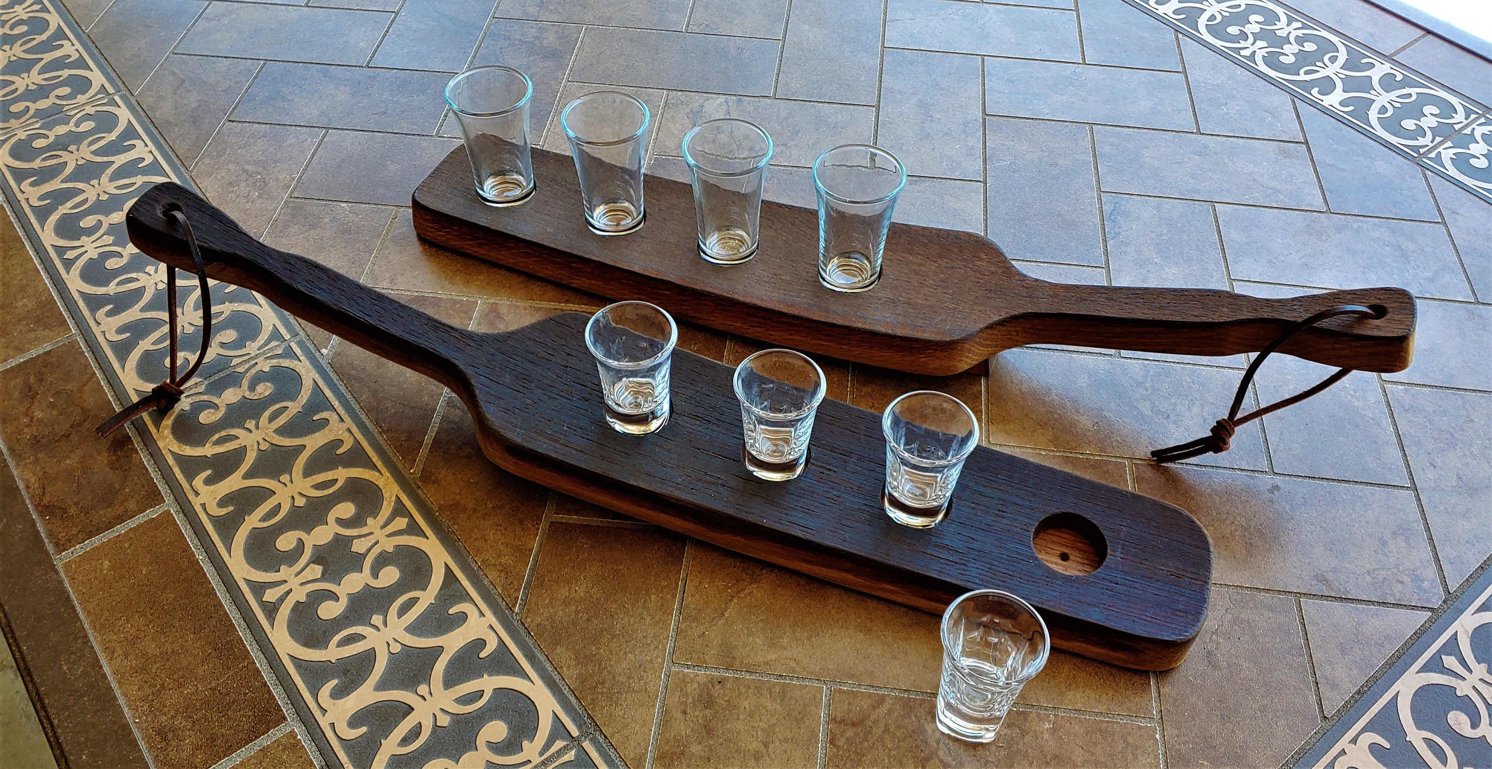 Shot Glass Paddle Shot Glass Flight Spirits Sampler Etsy