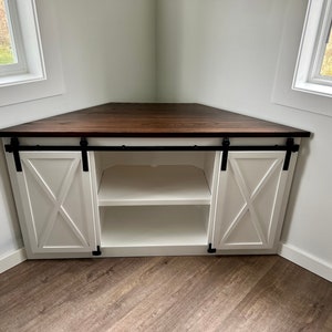 Corner Barn Door Console