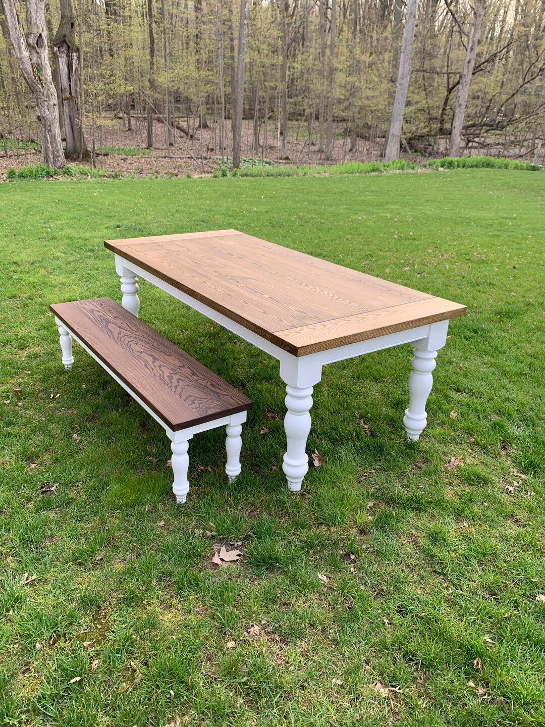 Farmhouse Table and Bench Etsy