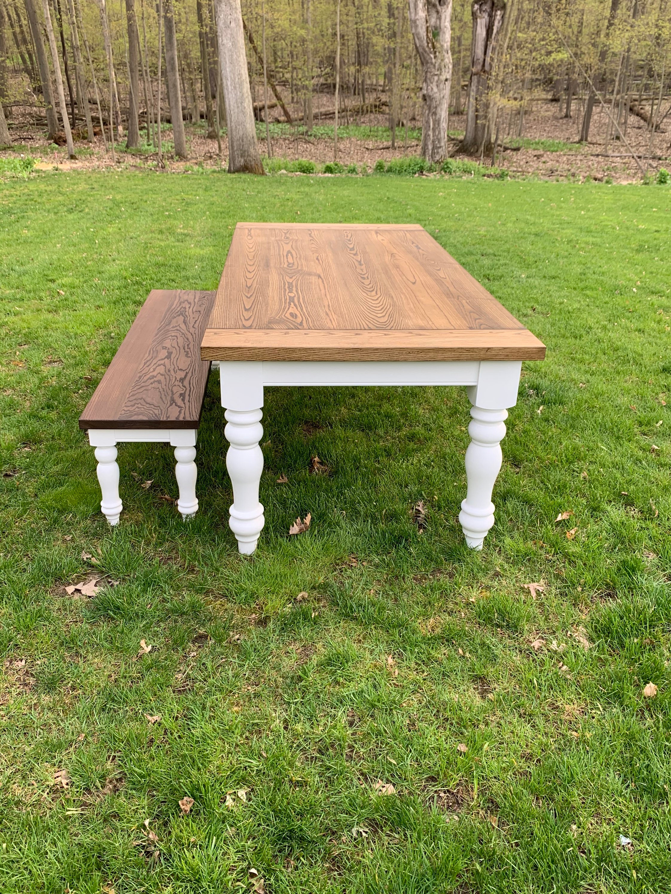 Farmhouse Table and Bench Etsy