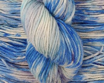 Misty Morning Blues: Hand-Dyed DK Weight 100% Wool Yarn, Rustic Tonal Colorway | Knitting, Crochet, Weaving