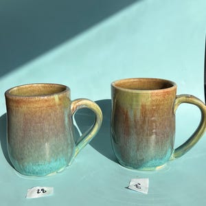 Handmade Drippy Blue and Pink Ceramic Pottery Mug - 16 oz Mug, Gift For Coffee Lovers, Christmas Gift, Housewarming Gift, Drippy Mug