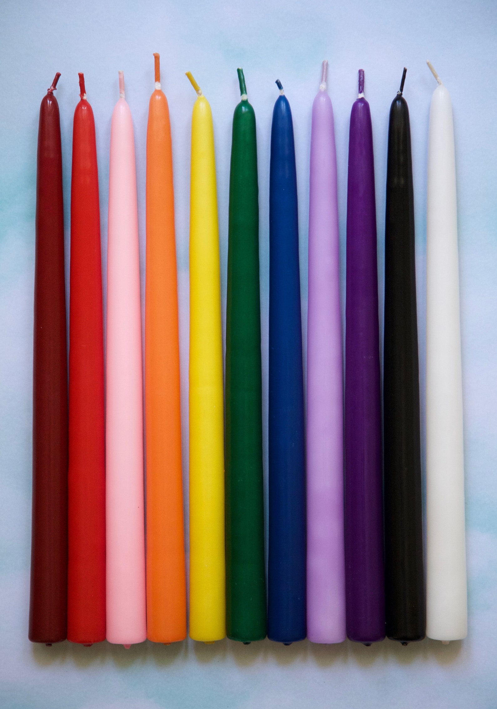 Set of 2 Handcrafted Tall Taper Candles in Various Bright Etsy
