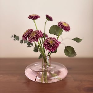 Circular Bubble Glass Taper Candle Holder in 6 Color Options | Colorful Glass Bud Vase | Mini Glass Vase