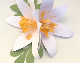 DIY Lily Paper Flower Template: Hand Cut PDF Pattern
