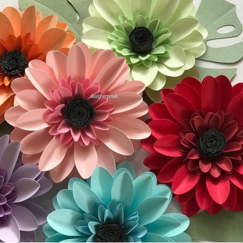Flower Template DIY Paper Flower Making Paper Flowers Paper Gerbera