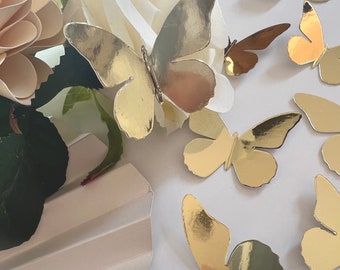 30 Mini Gold Butterflies: Cake & Gift Decor