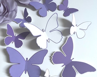 Mariposas de papel 3D moradas - Decoración para bodas y fiestas (paquete de 9)