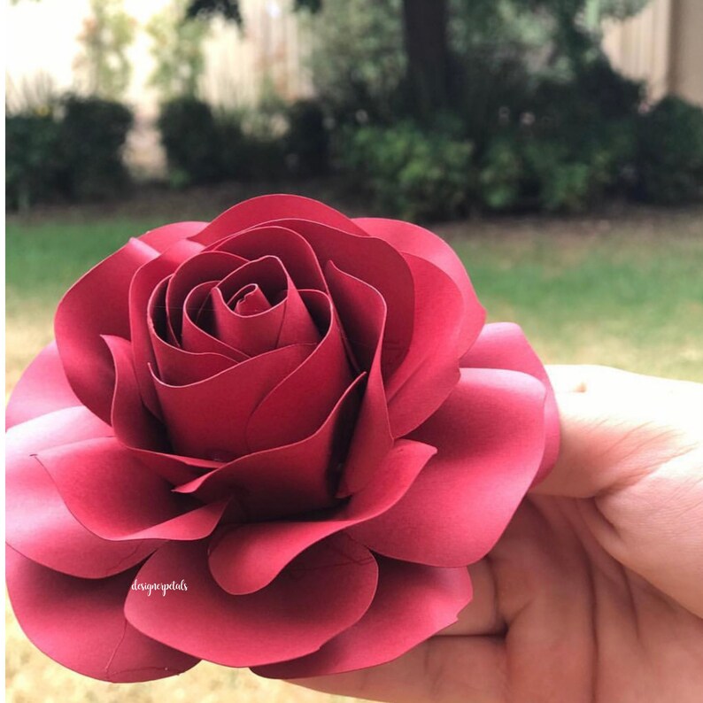 Small Paper Rose Template DIY Paper Flower Paper Flower File Easy Paper ...