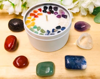 Chakra crystal candle