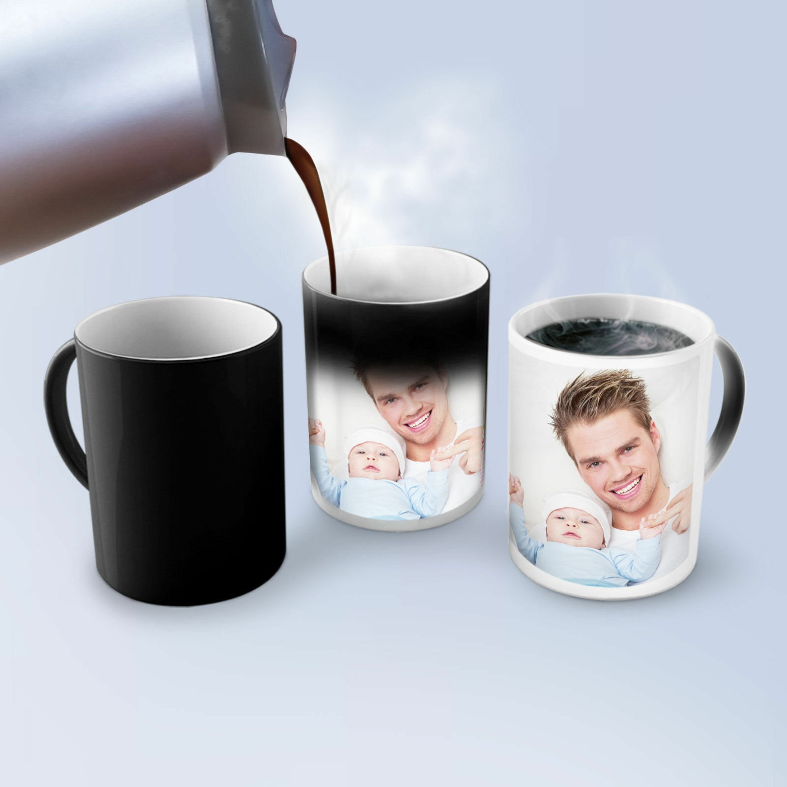 custom heat changing travel mugs
