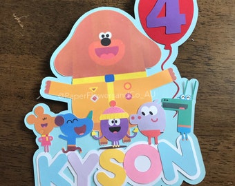 Hey Duggee Cake Topper/Custom Hey Duggee Cake Topper/Birthday Cake Topper/Personalized age and name