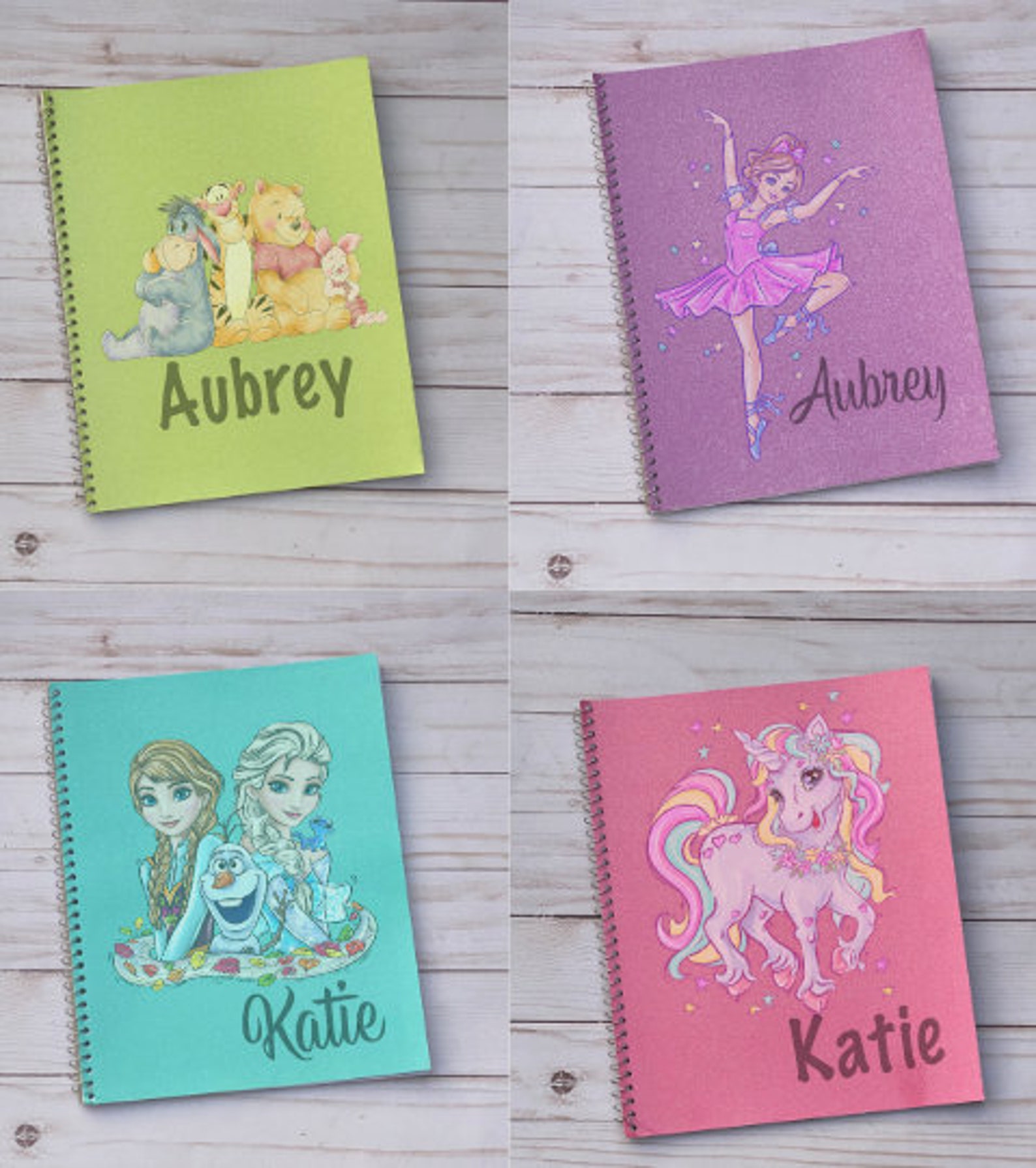 Custom kids glitter notebooks name notebooks back to school Etsy
