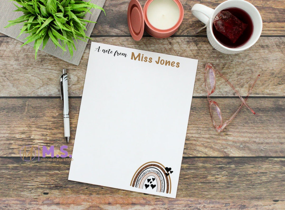 Personalized Notepad 6 Custom Notepad Rainbow - Etsy