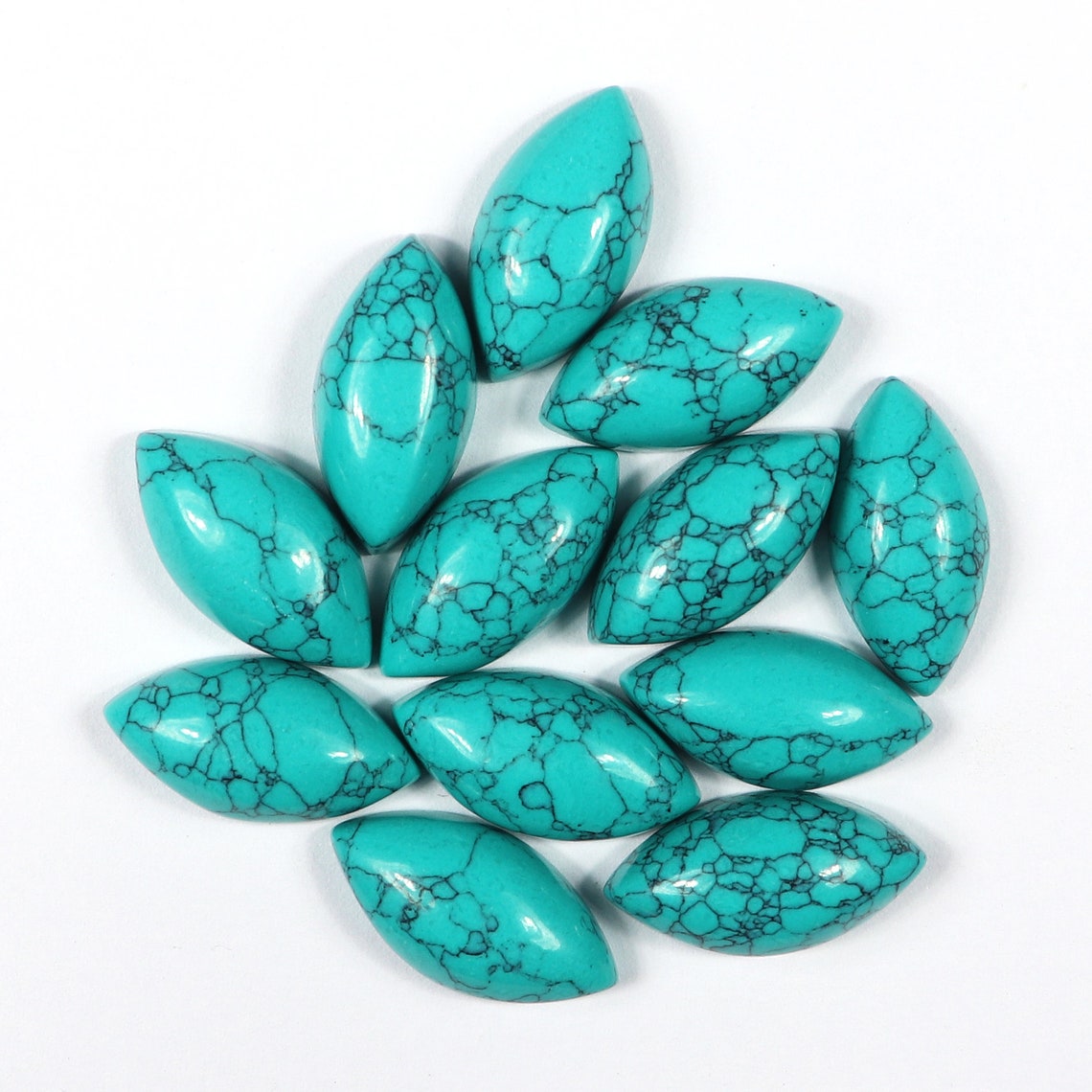 Synthetic Turquoise cabochon12 Pieces Of 84Cts10x20mm Etsy