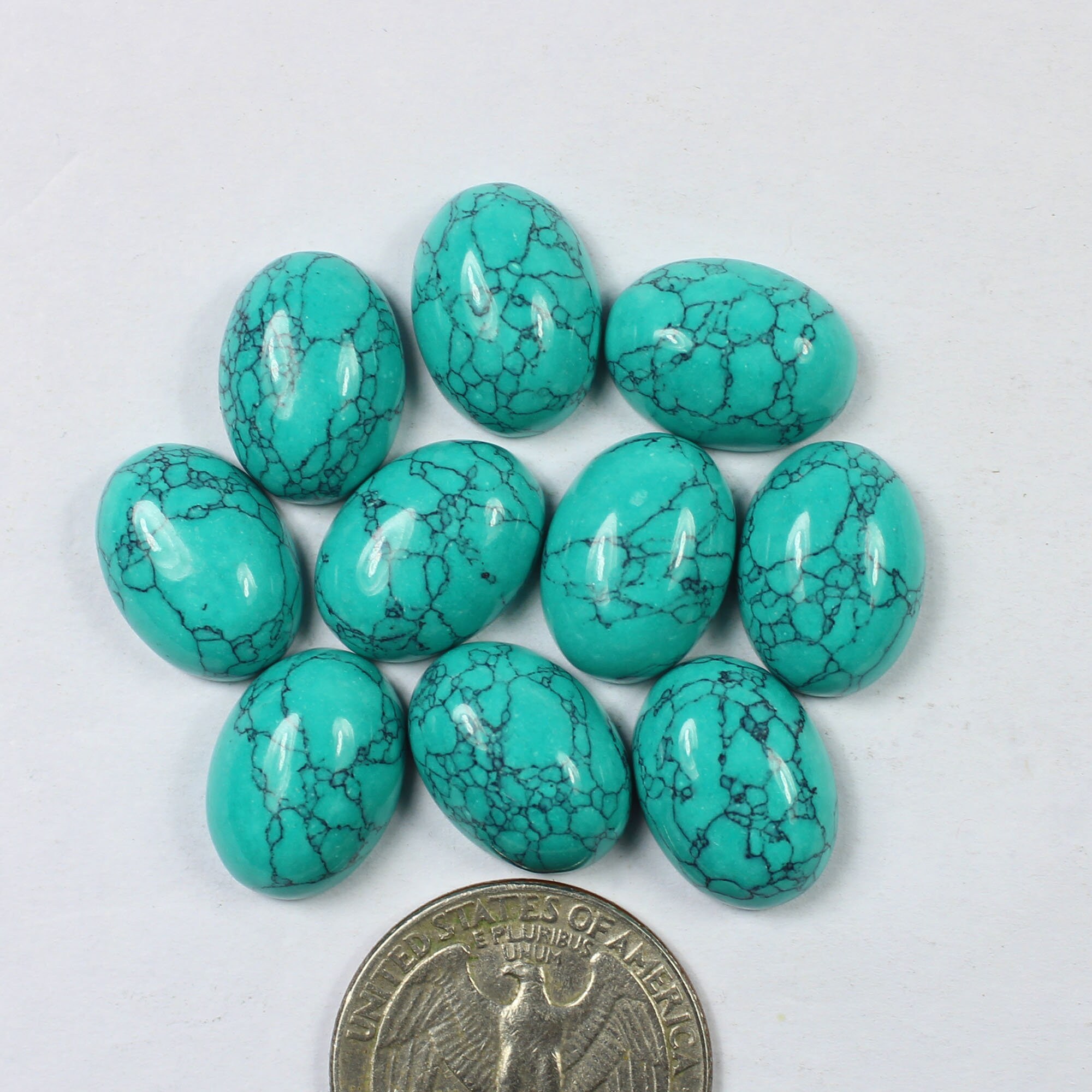 10 Piece12x16 MM Synthetic Turquoise cabochon Calibrated Etsy