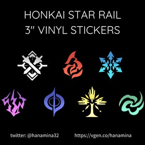 Honkai Star Rail Element Vinyl Stickers (Available late July 2023 )