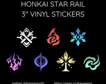 Honkai Star Rail Element Vinyl Stickers (Available late July 2023 )