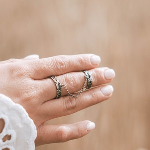 Adjustable Double Chained Ring, Double Silver Ring, Chain Ring, 925 Silver Ring, Boho Ring, Armenian Jewelry, Armenian Ring, Armenian Gift image 5