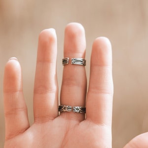 Adjustable Double Chained Ring, Double Silver Ring, Chain Ring, 925 Silver Ring, Boho Ring, Armenian Jewelry, Armenian Ring, Armenian Gift image 4