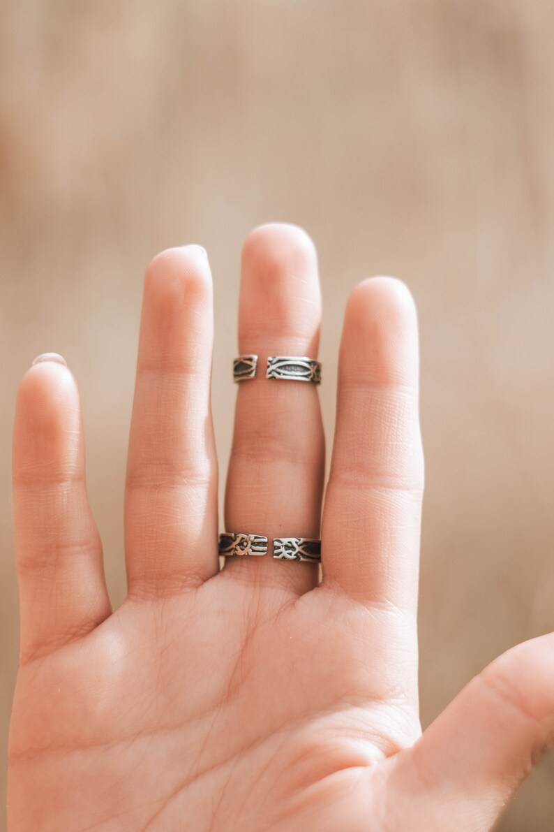 Adjustable Double Chained Ring, Double Silver Ring, Chain Ring, 925 Silver Ring, Boho Ring, Armenian Jewelry, Armenian Ring, Armenian Gift image 4